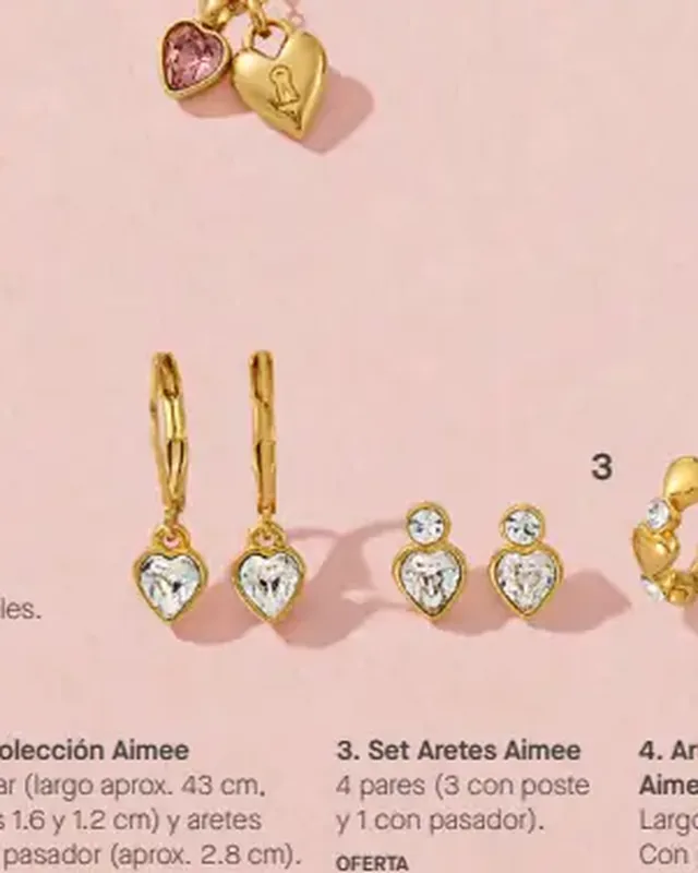 Set Aretes Aimee - 4 pares